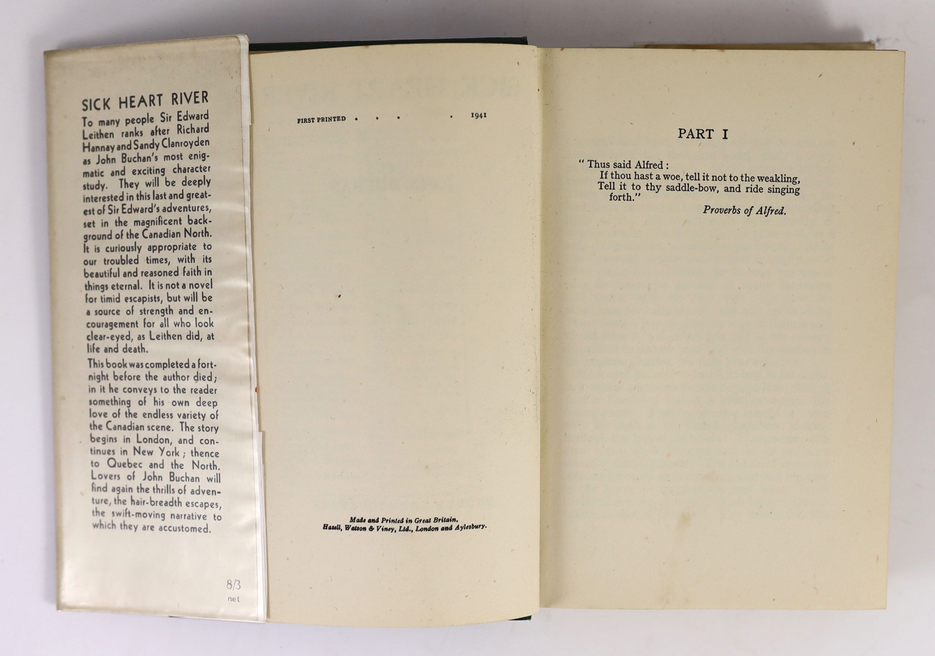 Buchan, John, 1st Baron Tweedsmuir - 2 works - The Thirty Nine Steps, 1st edition in book form, 8vo, original cloth, soiled with extremities worn, ownership stamps and pencil inscription, William Blackwood and Sons, Edin